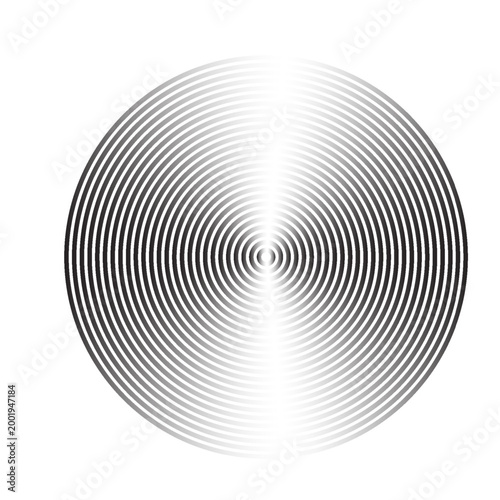 Sound wave signal. Radio or music audio concept. Epicentre or radar icon. Radial signal or vibration elements. Impulse curve lines. Concentric ripple semi circle.