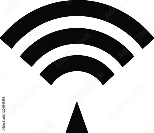Silhouette vector wireless internet connection symbol for digital technology design