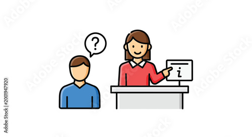 customer service interaction with information desk high quality