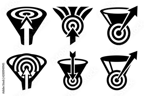 Bullseye arrow pin goal logo collection