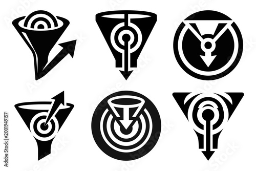 Analytics growth arrow dashboard logo collection