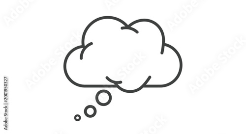 A simple line drawing of a thought cloud.