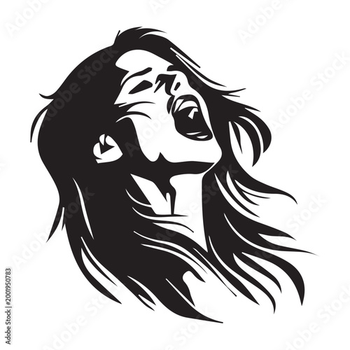 Happy Woman Silhouette Vector Art Illustrations