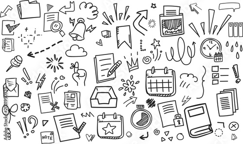 Hand-drawn Memo and Reminder Doodle Background