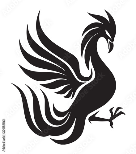Phoenix Bird Logo Template vector icon illustration arts