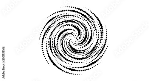 Canvastavla Black and white spiral dot pattern.