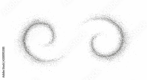 Eyes made of small particles.