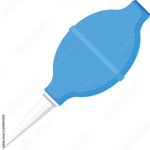 Rubber Air Dust Blower Flat Illustration. Clean Icon Design Element Isolated on White Background