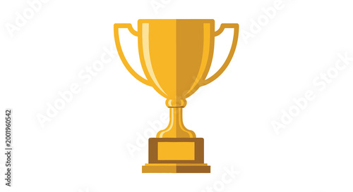trophy cup with gold finish on white background