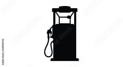 Gas pump silhouette against a white background