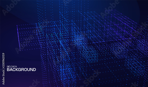 Technology cube abstract for background data 3d and science graphic research. Scientific dot digital for geometry visualization presentation and system chemical object. Technology design business.