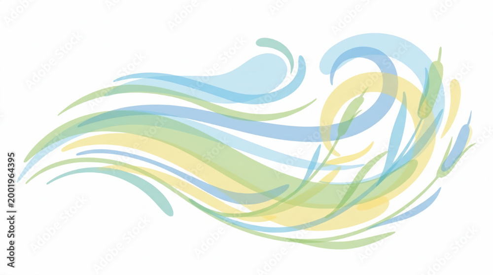 Fototapeta premium Abstract illustration of wind with flowing lines