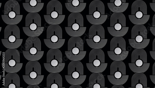 Dark circular abstract pattern seamless background