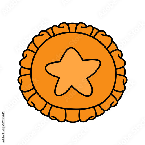 Cute Awards Trophies Ribbons Medal, Gold, Silver, Bronze Hand Drawn Clipart