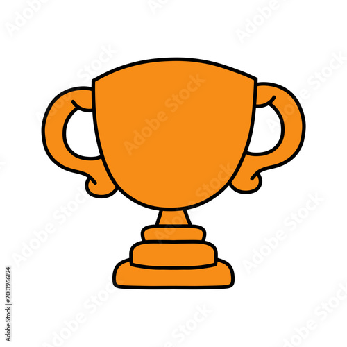 Cute Awards Trophies Ribbons Medal, Gold, Silver, Bronze Hand Drawn Clipart