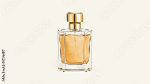 Luxury glass perfume bottle with gold cap