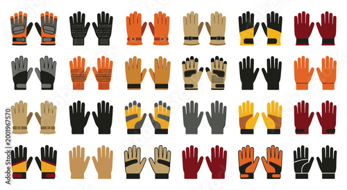 Foto Selection of warm gloves and mittens for cold weather