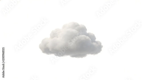 Single fluffy cloud against white sky