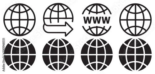 Globe with circular arrow icon for global update or sync vector illustration eps 10