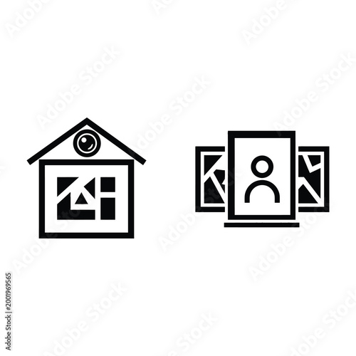 House with pictures and gallery of photos on screen