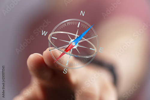 Close-up of a hand pointing...