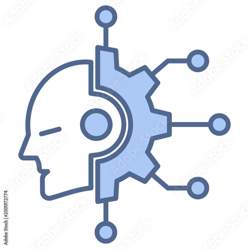 Machine Learning Blue Icon