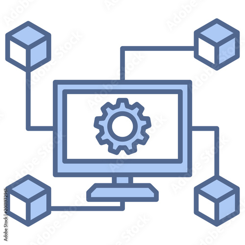 Blockchain Blue Icon