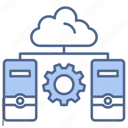 IT Infrastructure Blue Icon