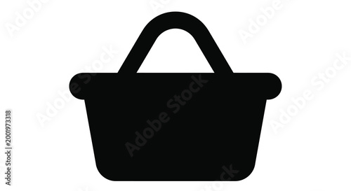 Black basket silhouette on a white background silhouette