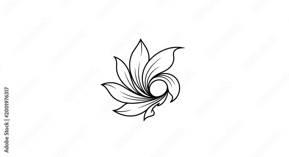 Fototapeta premium A minimalist line drawing of a flower.