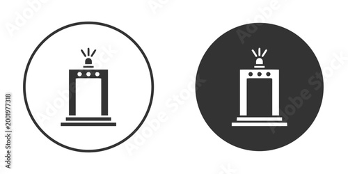 Metal Detector Security Gate Icons Set