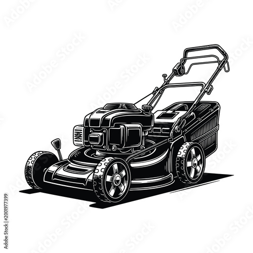 Lawn mower machine for cutting grass in garden or park outdoor