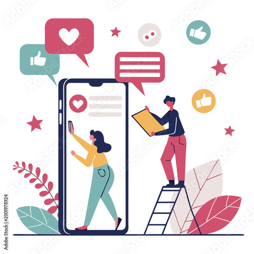 Creative Social Media Marketing Illustration