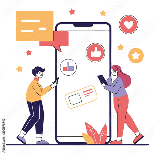 Creative Social Media Marketing Illustration