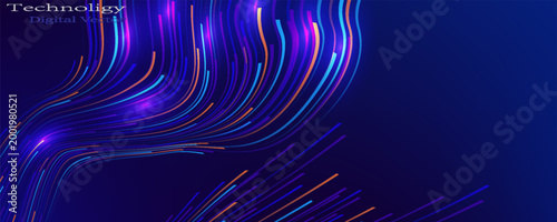 Advanced AI Analytics Landscape with Digital Data Streams. Big Data Science and Fintech Infrastructure Concept for Corporate Technology Visuals. Vector Illustration.