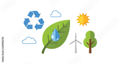 environmental icons set on white background high quality