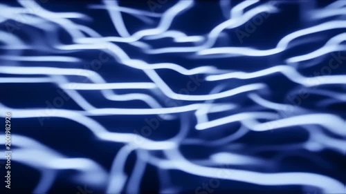 Sleek Futuristic Backdrop with Pulsating Blue Lights and Lines
