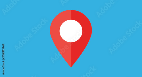 location pin icon on blue background high quality