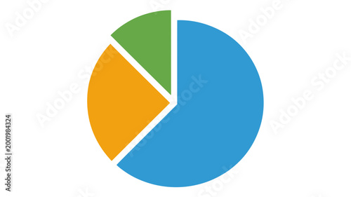Free Download Colorful pie chart with blue, orange, and green sections - GFXLoad