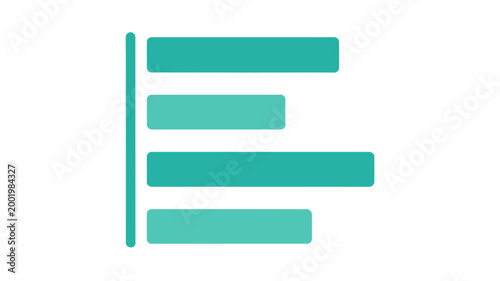 Teal menu list icon with four horizontal bars