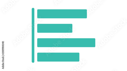 Teal menu list icon with four horizontal bars
