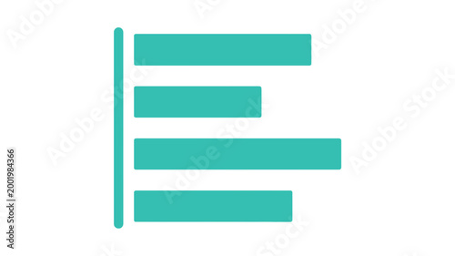 Teal menu list icon with four horizontal bars