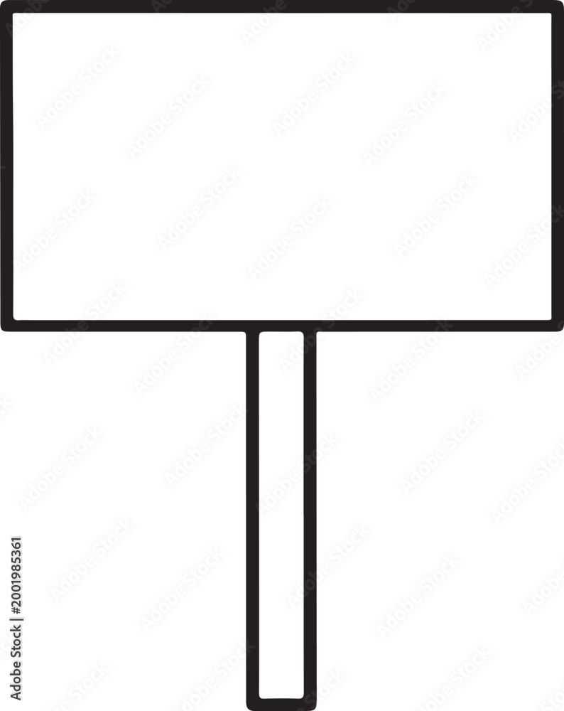 Obraz premium Protest Placard outline Vector Icon