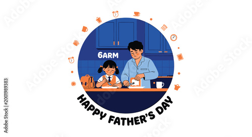 Father's Day, Happy Father's Day, Family, Illustration, Vector graphics, Garm logo, Kids, Fathers, Celebrations, Icons