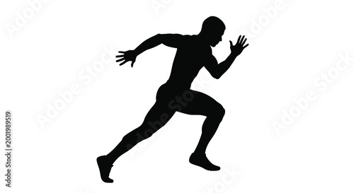 runner in sprinting pose silhouette high quality professional