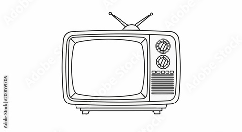 Vintage television with antenna and knobs, a classic electronic device