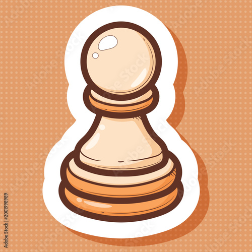 Isolated Cartoon Chess Pawn Illustration