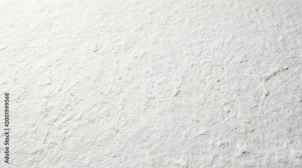 Fototapeta premium White handmade paper texture showing organic fibers and unique rough surface patterns captured in a soft natural light close up