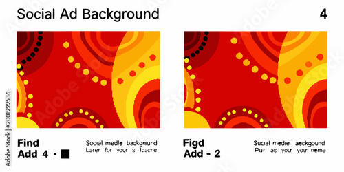 abstract wave pattern with concentric circles vibrant red and yellow