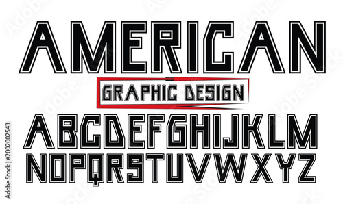 American Sport Alphabet Inline Font for Modern Athletic Branding and University Team Apparel